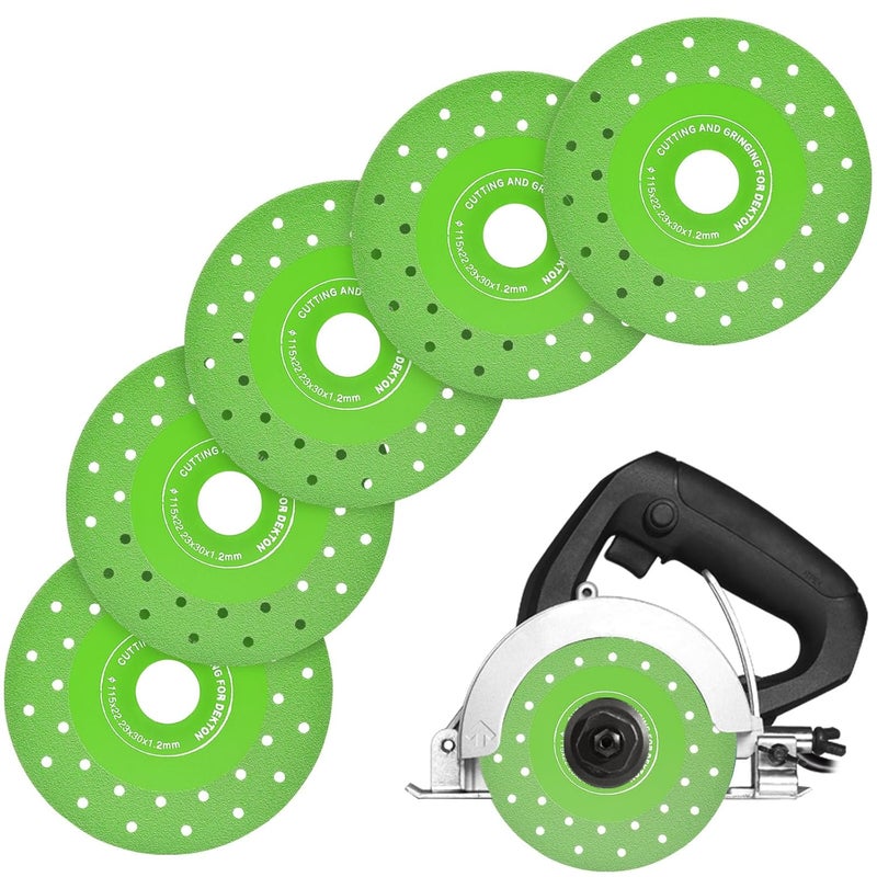 JonPhoe Glass Cutting Disc 4.5 Inch for Angle Grinder, Ultra-Thin Diamond Saw Blade Wheel for Glass Tile Marble Ceramic Jade (5Pcs 4.5") - Image 1